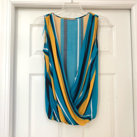 Orsay Sleeveless Wrap Multi-colored Blouse - Picture 1 of 16